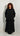 Ensemble effet lin jupe & chemise noir