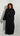 Kimono effet lin fendu noir