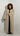 Kimono effet lin fendu beige